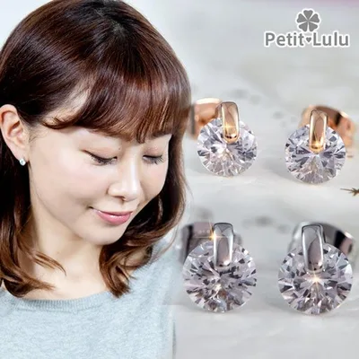 ピアス レディース 一粒 ダイヤモンドCZ 女性 ブランド 金属アレルギー対応 18金 誕生日 プレゼント ギフト