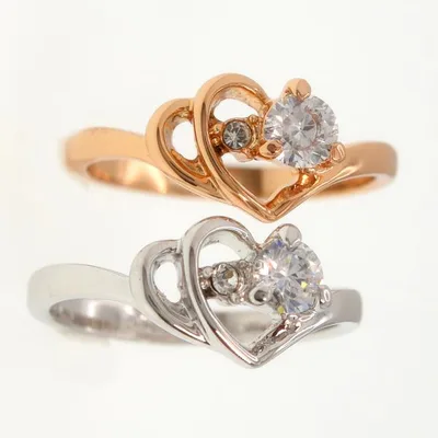 指輪 レディース リング ダブルハート 18k シンプル 金属アレルギー対応 18金 誕生日 プレゼント ギフト 記念日 ギフト