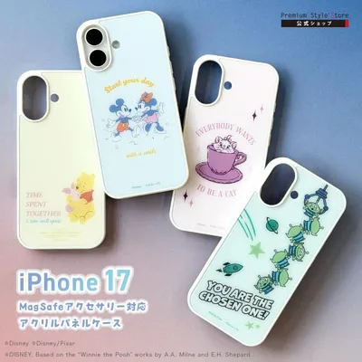 iPhone17 用 MagSafe対応 アクリルパネルケース ミッキー&ミニー ディズニーマリー くまのプーさん エイリアン トイ・ストーリー ミッキーマウス ミニーマウス
