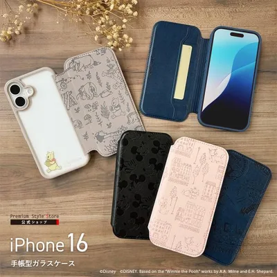 iPhone16 ケース 手帳型 カバー ディズニー キャラクター ミッキーマウス ドナルドダック マリー プー Disney iPhone 16