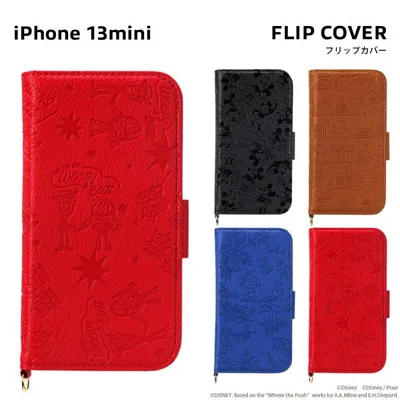 アウトレット iPhone13mini ケース 手帳型 カバー ディズニー キャラクター ミッキーマウス プー アリス ウッディ バズ エイリアン Disney Pixar