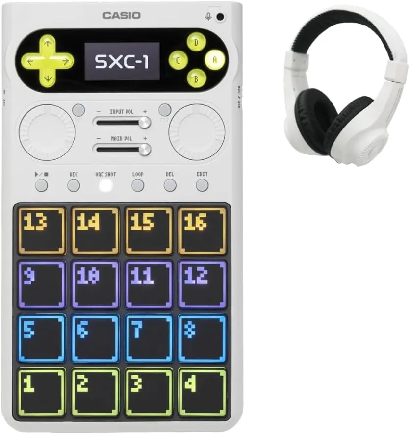 【ヘッドホンセットがなんと+500円】【レビュー投稿でクロスプレゼント】CASIO カシオ SXC-1 サンプラー サンプリングコントローラー プリセット音源搭載 SXC1