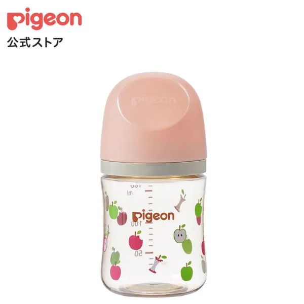 My母乳実感哺乳びん プラスチック(160ml)apple×sand beige×salmon pink ピジョン pigeon