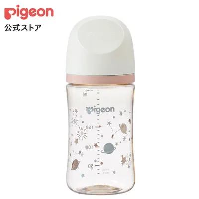 My母乳実感哺乳びん プラスチック(240ml)twinkle×ash pink×off white ピジョン pigeon