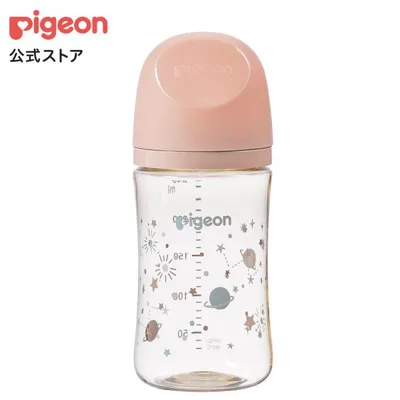 My母乳実感哺乳びん プラスチック(240ml)twinkle×ash pink×salmon pink ピジョン pigeon