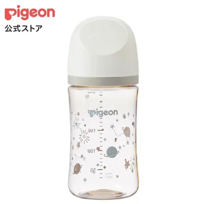 My母乳実感哺乳びん プラスチック(240ml)twinkle×sand beige×off white ピジョン pigeon