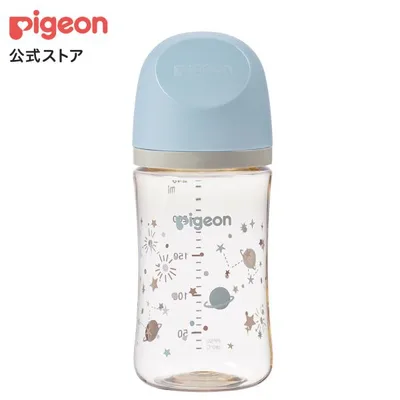 My母乳実感哺乳びん プラスチック(240ml)twinkle×sand beige×baby blue ピジョン pigeon