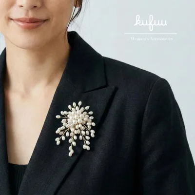Brooch【 ゴールドワイヤー ブローチ 単品 】 ブローチ パール おしゃれ フォーマル セレモニー コサージュ かわいい 入学式 卒業式 入園式 卒園式