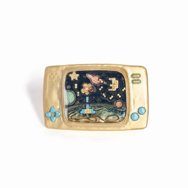 コズミック・フォースブローチ Cosmic Force PB194 Palnart Poc パルナートポック 日本製 Brooch レトロゲーム インベーダー ピンバッジ プレゼントに最適