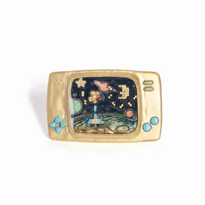 コズミック・フォースブローチ Cosmic Force PB194 Palnart Poc パルナートポック 日本製 Brooch レトロゲーム インベーダー ピンバッジ プレゼントに最適