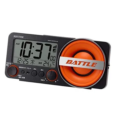 リズム(RHYTHM) 大音量 目覚まし時計 電波時計 1000パターン 電子音 アラーム (サウンド30種) バックライト付き デジタル [フ