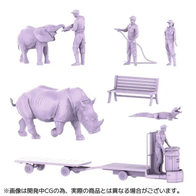 海洋堂 1/35 ARTPLA 飼育員とシロサイセット スケールモデル 4537807190123