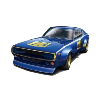 アオシマ 1/24 ニッサン KPGC110 幻のケンメリレーシングNo.73 スケールモデル ザ☆モデルカー No.48