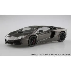 アオシマ 1/24 '11 ランボルギーニ アヴェンタドール ガンメタリック スケールモデル プリペイントモデル No.01-B