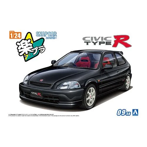 アオシマ 1/24 EK9 シビック タイプR 1997 スターライトブラックパール スケールモデル 09-SB