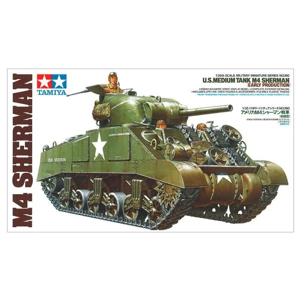 タミヤ 1/35 アメリカ M4シャーマン戦車 初期型 スケールモデル 35190