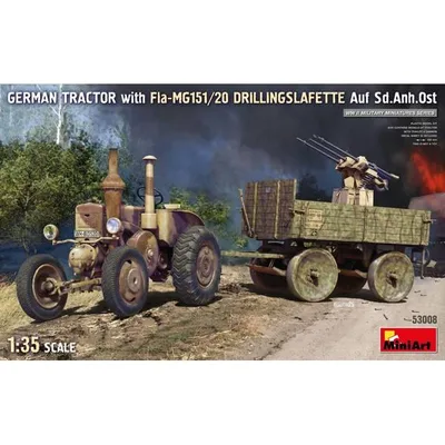 Miniart 1/35 รถแทรกเตอร์เยอรมัน Fla-MG151/20 พร้อมสเกลเจาะรุ่น MA53008