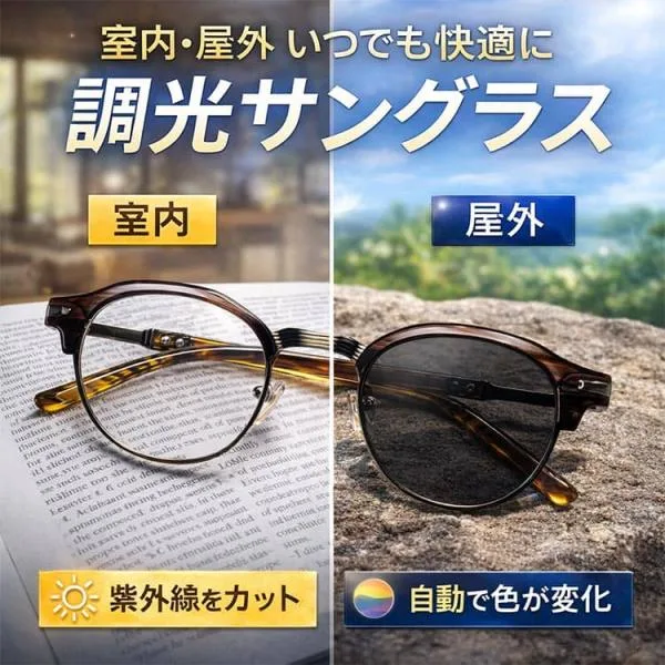 22,000円が59%OFF 日本 福井県の高品質 AGAIN 調光サングラス 眼の健康考慮した 紫外線99%カット ドライブ ゴルフ 釣り ネコポス 爆買