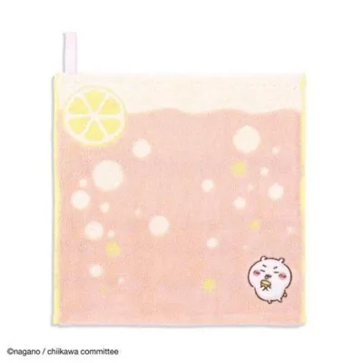 タオル美術館 ちいかわ すっぱ タオルハンカチ ピンク 約25×25cm 綿100% 41-1260080-P