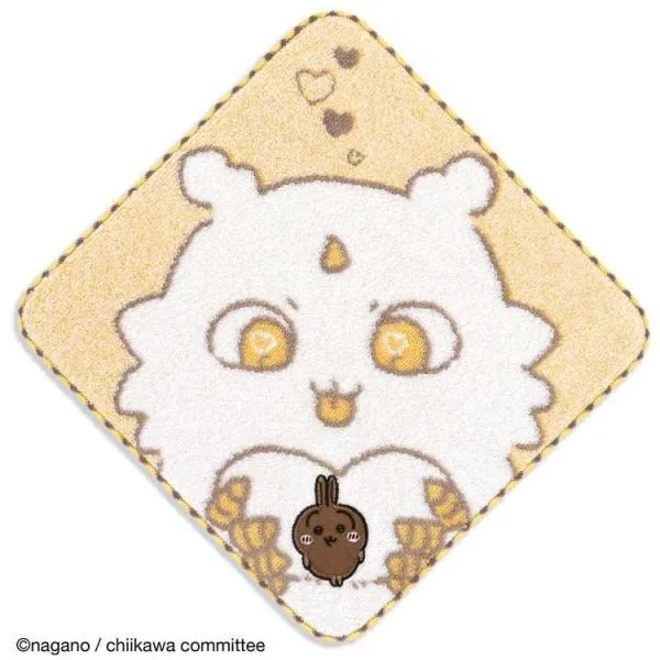 タオル美術館 ちいかわ かたまってるよ タオルハンカチ イエロー 約25×25cm 綿100% 41-1270080-Y