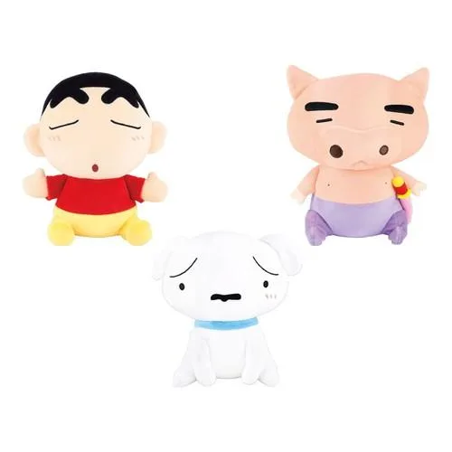 送料無料 クレヨンしんちゃん おすわりむぎゅもっち KS-5529238-40 / しんちゃん シロ ぶりぶりざえもん