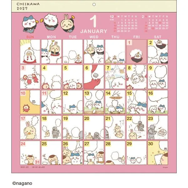2027年ちいかわ コミックデザインカレンダー