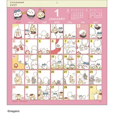 2027年ちいかわ コミックデザインカレンダー