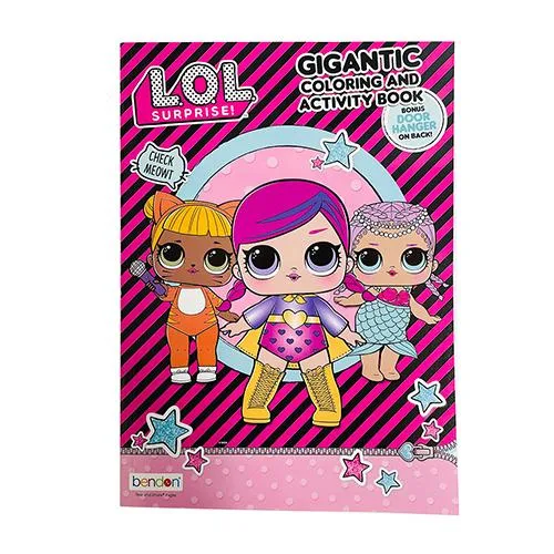 LOL GIGANTIC ぬりえ ( 3キャラ )16412a エルオーエル ぬり絵 塗り絵 英語 知育 海外 女の子 かわいい キャラクター 雑貨 輸入品 USA