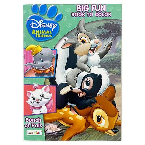 ディズニー アニマルフレンズ ( バンビ 背景緑 ) ぬりえ 17589 Disney ぬり絵 ライオンキング ダンボ マリーちゃん ダルメシアン 英語 海外 輸入品