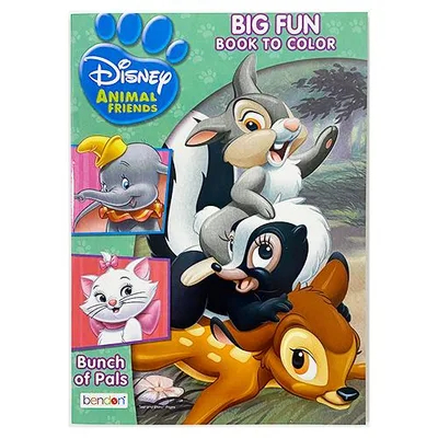ディズニー アニマルフレンズ ( バンビ 背景緑 ) ぬりえ 17589 Disney ぬり絵 ライオンキング ダンボ マリーちゃん ダルメシアン 英語 海外 輸入品