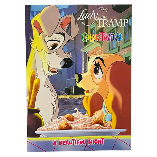 ディズニー Lady and The Tramp ぬりえ 80ページ ( A BEAUTIFUL NIGHT ) 19302a ディズニー わんわん物語 犬 ぬり絵 塗り絵 ディズニー グッズ 英語 輸入