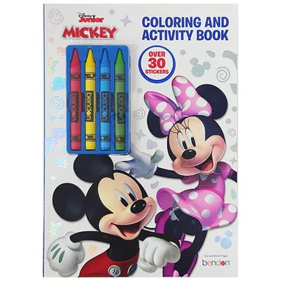 ミッキー & ミニー ぬりえ & アクティビティーブック クレヨン シール付き 19799 ぬり絵 カラーリングブック めいろ シール ステッカー 輸入