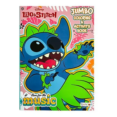 スティッチ ぬりえ ( 表紙ピンク Here For The music ) 20461a Lilo&Stitch Disney ぬり絵 塗り絵 カラーリングブック 英語 輸入