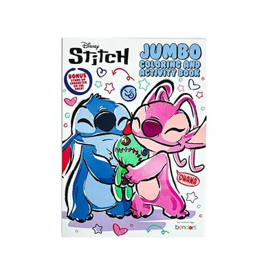 スティッチ ぬりえ ( 表紙 ホワイト スティッチ&エンジェル ) 20461b Lilo&Stitch Disney ぬり絵 塗り絵 カラーリングブック 英語 輸入