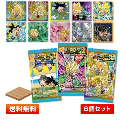 【6個】バンダイ ドラゴンボール 超戦士シールウエハース超 激闘の記憶(16弾)10周年イヤー第2弾 ウエハース+シール入 6個セット
