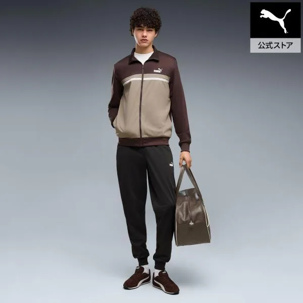 【公式】プーマ PUMA メンズ ポリ カラーブロック スーツ 上下セット セットアップ ジャージ