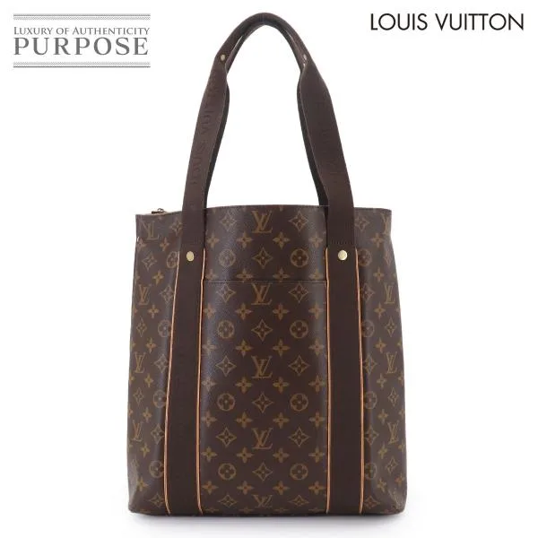 新品同様 ルイ ヴィトン LOUIS VUITTON モノグラム カバ ボブール トート バッグ ブラウン M53013 ゴールド 金具 Cabas Beaubourg 90330859
