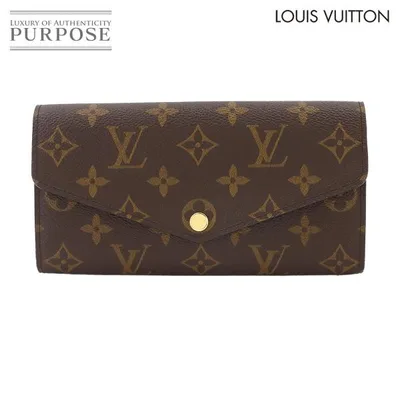Unused Exhibit LOUIS VUITTON Monogram Portefeuille Sarah Bifold Long Wallet สีน้ำตาล M60531 RFID 90336505