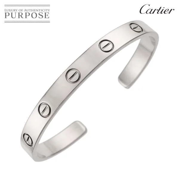 カルティエ Cartier ラブ ブレス #16 オープン K18 WG ホワイトゴールド 750 ブレスレット バングル Love Bracelet【証明書付き】 90337008