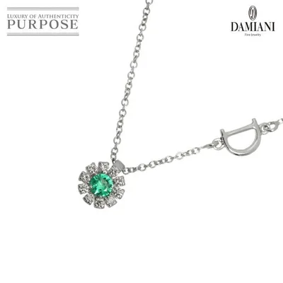ダミアーニ DAMIANI マルゲリータ エメラルド 0.008ct ダイヤ 0.009ct ネックレス 50cm K18 WG 750 Necklace【証明書】 90339755