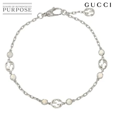 GUCCI Interlocking G Opal #16 Bracelet K18 WG White Gold 750 Bracelet 90340820