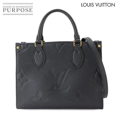 Like ใหม่ LOUIS VUITTON Monogram Empreinte On the Go PM 2way Tote Shoulder Bag Noir M45653 90341350