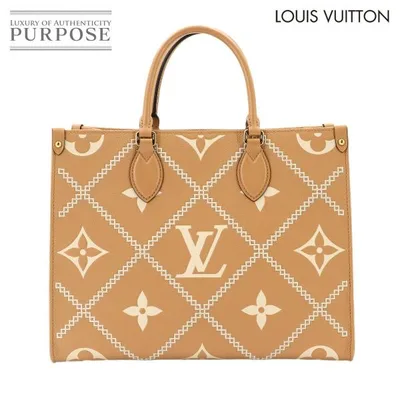Unused Exhibit On the Go MM LOUIS VUITTON Bicolor Monogram Empreinte 2way Tote กระเป๋าสะพาย 90343167