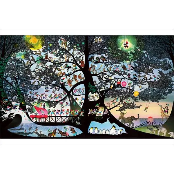 Jigsaw Puzzle 1000 Piece Joy of Living 2011 Seiji Fujishiro Made in Japan Apple One Respect for the Aged Day 1000-830