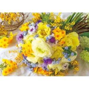 ジグソーパズル 500ピース 幸せのチアフルブーケ 花の写真 アップルワン 敬老の日 500-313