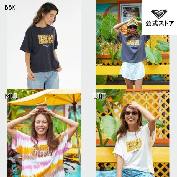 (1日-31日はボーナスストア+4%)OUTLET ROXY ロキシー x SUNRISE SHACK GOOD DAY TEE Tシャツ Tシャツ ティーシャツ 半袖 ショートスリーブ
