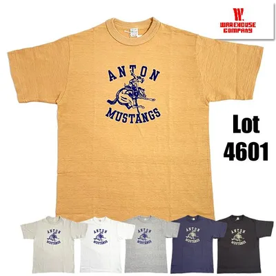 ウエアハウス WAREHOUSE Tシャツ Lot 4601 ANTON 半袖 カウボーイ フロッキー プリント アメカジ メンズ 正規品