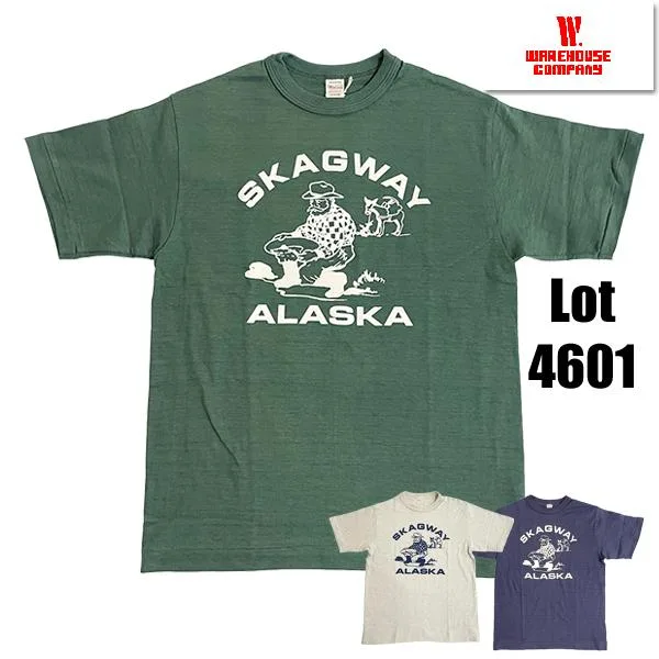 ウエアハウス WAREHOUSE Tシャツ Lot 4601 SKAGWAY 半袖 アラスカ 未洗い アメカジ メンズ 正規品