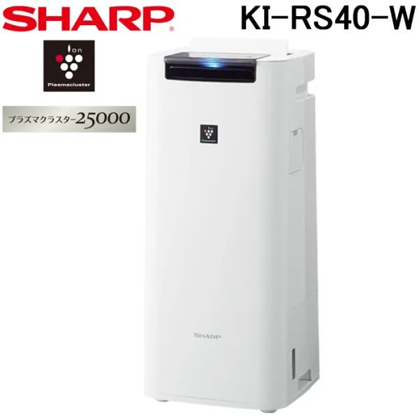 シャープ KI-RS40-W 加湿空気清浄機 プラズマクラスター2500 ホワイト系 おすすめ畳数10畳 スリム コンパクト SHARP