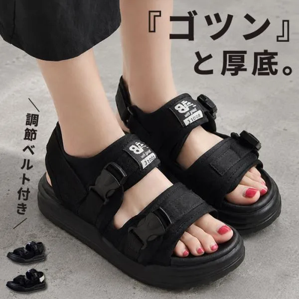 【タイムセール】 スポーツサンダル スポサン 厚底 レディース 靴 シューズ 歩きやすい 疲れにくい 脱ぎ履きしやすい 韓国 カジュアル 夏 ^bo-591^
